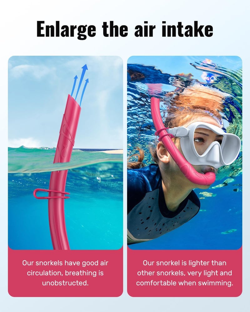 W WSTOO WSTOO Adults Diving Snorkel Breathing Tube Silicone Flexible Foldable Snorkel Anti-Drop for Freediving Swim Training,Diving and Scuba Diving,Easy to Carry for Travel - Image 3